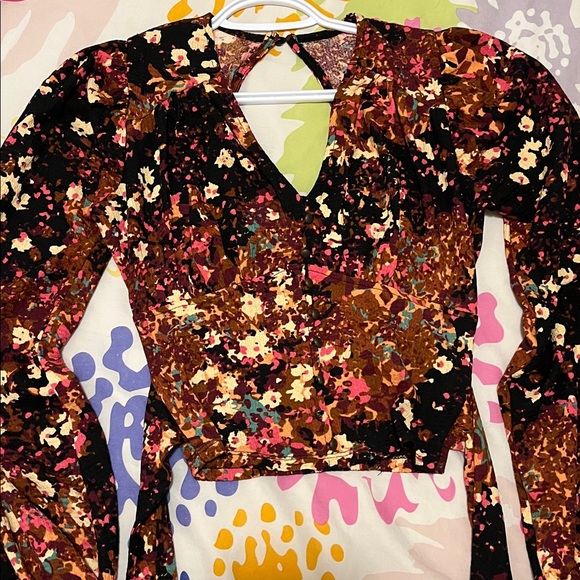 Anthropologie Colourful V-Neck Long Sleeve Blouse - Picture 2 of 7